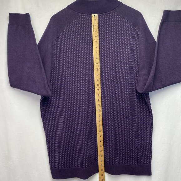 Tommy Bahama Seaport Quater-Zip Mock Neck Pullover Knit Sweater Men XXL Purple - Picture 3 of 12